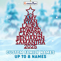 Custom Christmas Family Names Xmas Tree Ornament CTM05