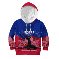 Haiti Kid Hoodie Negre Marron With Coat Of Arms Polynesian Style - Wonder Print Shop