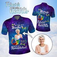 Custom Photo Memorial Polo Shirt As Long As I Breathe You'll Be Remembered