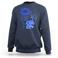 Colon Cancer Awareness CRC Sunflower Elephant Blue Ribbon Be Kind Sweatshirt - Wonder Print Shop
