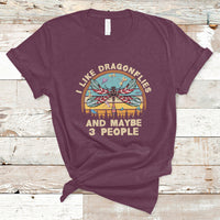 Vintage Funny I Like Dragonflies And Maybe 3 People T Shirt - Wonder Print Shop
