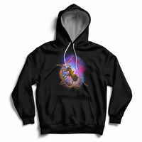 Black hoodie with ant warrior graphic, front pocket, and drawstring hood.