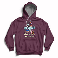 Rare Disease Warrior Rare Disease Awareness Zebra Ribbon Fighter Hoodie - Wonder Print Shop