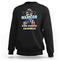 Rare Disease Warrior Rare Disease Awareness Zebra Ribbon Fighter Sweatshirt - Wonder Print Shop