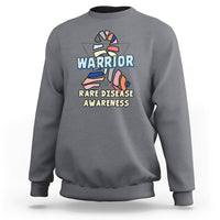 Rare Disease Warrior Rare Disease Awareness Zebra Ribbon Fighter Sweatshirt - Wonder Print Shop