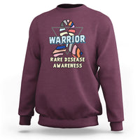 Rare Disease Warrior Rare Disease Awareness Zebra Ribbon Fighter Sweatshirt - Wonder Print Shop