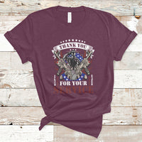 Thank You For Your Service Veterans Day Memorials Day Patriots T-Shirt - Wonder Print Shop