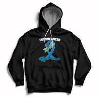 Colon Cancer Awareness Dragonfly Blue Ribbon CRC Colorectal Carcinoma Hoodie - Wonder Print Shop
