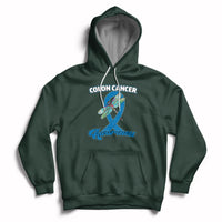 Colon Cancer Awareness Dragonfly Blue Ribbon CRC Colorectal Carcinoma Hoodie - Wonder Print Shop