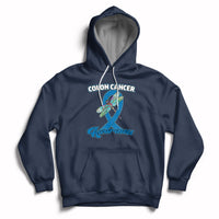 Colon Cancer Awareness Dragonfly Blue Ribbon CRC Colorectal Carcinoma Hoodie - Wonder Print Shop