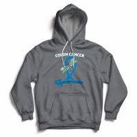 Colon Cancer Awareness Dragonfly Blue Ribbon CRC Colorectal Carcinoma Hoodie - Wonder Print Shop