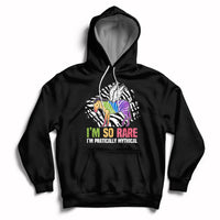 Rare Disease I'm So Rare I'm Pratically Mythical Zebra Unicorn Zebra Ribbon Hoodie - Wonder Print Shop