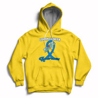 Colon Cancer Awareness Dragonfly Blue Ribbon CRC Colorectal Carcinoma Hoodie - Wonder Print Shop