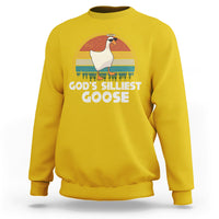 Vintage Funny God's Silliest Goose Duck Silly Goose Memes Sweatshirt - Wonder Print Shop