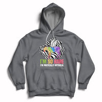 Rare Disease I'm So Rare I'm Pratically Mythical Zebra Unicorn Zebra Ribbon Hoodie - Wonder Print Shop