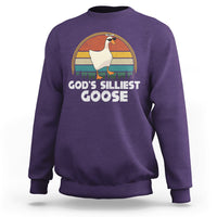 Vintage Funny God's Silliest Goose Duck Silly Goose Memes Sweatshirt - Wonder Print Shop