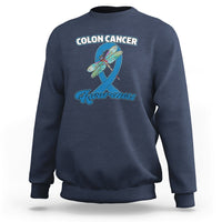 Colon Cancer Awareness Dragonfly Blue Ribbon CRC Colorectal Carcinoma Sweatshirt - Wonder Print Shop