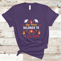 My Heart Belongs To A Fire Chief Wife Valentines Day T Shirt - Wonder Print Shop