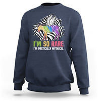 Rare Disease I'm So Rare I'm Pratically Mythical Zebra Unicorn Zebra Ribbon Sweatshirt - Wonder Print Shop