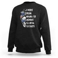 I Went From Mama To Mommy Mom Bruh Funny Mothers Day Skull Messy Bun Womens Sweatshirt - Wonder Print Shop