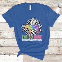 Rare Disease I'm So Rare I'm Pratically Mythical Zebra Unicorn Zebra Ribbon T Shirt - Wonder Print Shop