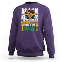 Purple crewneck sweatshirt with front multicolor graphic print