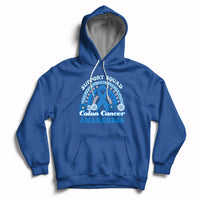 Colon Cancer Awareness Support Squad CRC Blue Ribbon Rainbow Hoodie - Wonder Print Shop
