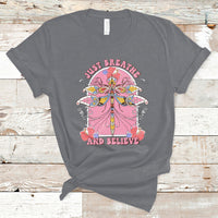 Just Breathe And Believe Dragonfly Retro Boho Motivational T Shirt - Wonder Print Shop