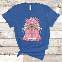 Just Breathe And Believe Dragonfly Retro Boho Motivational T Shirt - Wonder Print Shop