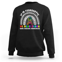 In February We Wear Zebra Rare Disease Awareness Rainbow Zebra Sweatshirt - Wonder Print Shop