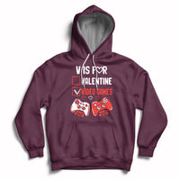 V Is For Video Games Funny Anti Valentines Day Gamer Gaming Hoodie - Wonder Print Shop
