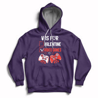 V Is For Video Games Funny Anti Valentines Day Gamer Gaming Hoodie - Wonder Print Shop