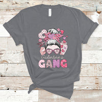 Galentines Gang Retro Messy Bun Valentine's Day Sisters T-Shirt - Wonder Print Shop