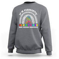 In February We Wear Zebra Rare Disease Awareness Rainbow Zebra Sweatshirt - Wonder Print Shop