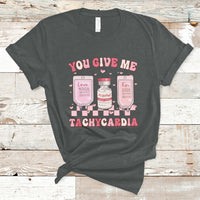 Retro You Give Me Tachycardia ICU Nurse Life Valentines Day T-Shirt - Wonder Print Shop
