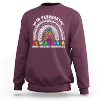 In February We Wear Zebra Rare Disease Awareness Rainbow Zebra Sweatshirt - Wonder Print Shop