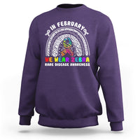 In February We Wear Zebra Rare Disease Awareness Rainbow Zebra Sweatshirt - Wonder Print Shop