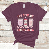 Retro You Give Me Tachycardia ICU Nurse Life Valentines Day T-Shirt - Wonder Print Shop