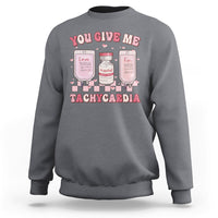 Retro You Give Me Tachycardia ICU Nurse Life Valentines Day Sweatshirt - Wonder Print Shop