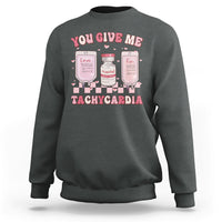 Retro You Give Me Tachycardia ICU Nurse Life Valentines Day Sweatshirt - Wonder Print Shop