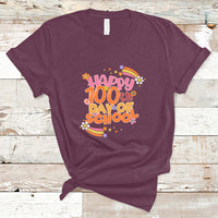 Happy 100th Day Of School Teacher Kids 100 Days Rainbow T Shirt - Wonder Print Shop