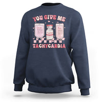 Retro You Give Me Tachycardia ICU Nurse Life Valentines Day Sweatshirt - Wonder Print Shop