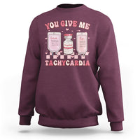 Retro You Give Me Tachycardia ICU Nurse Life Valentines Day Sweatshirt - Wonder Print Shop