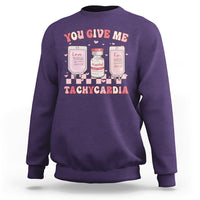 Retro You Give Me Tachycardia ICU Nurse Life Valentines Day Sweatshirt - Wonder Print Shop