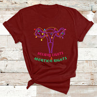 Retro Holiday Lights And Abortion Rights Pro Choice Feminist T Shirt - Wonder Print Shop