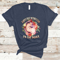 Baby's First Mother's Day On The Inside Boy Pregnant Mommy Announcement T Shirt - Wonder Print Shop