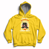 Yellow pullover hoodie with front pocket and chest graphic, adjustable hood