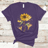 Choose To Shine Dragonflies Sunflower Growth Mindset T Shirt - Wonder Print Shop