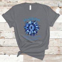 We Wear Blue Colon Cancer Awareness Month CRC Blue Ribbon Sunflower T Shirt - Wonder Print Shop