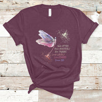 Dragonfly Smile Often Think Positively Give Thank Motivation T Shirt - Wonder Print Shop
